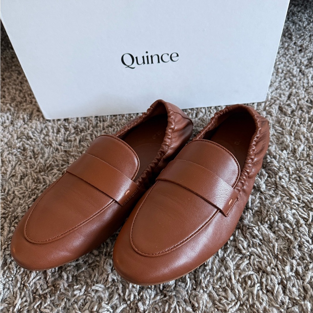 Quince Women’s Tan Leather Slip-On Loafers